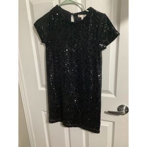gb girls black dress w/sequins LG S/S